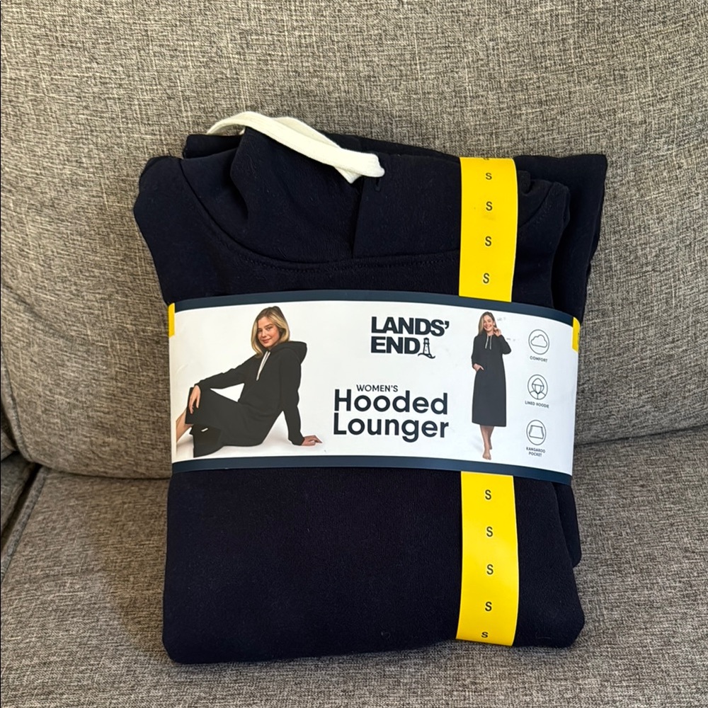 NWT Lands' End Women's Hooded Lounger in Navy